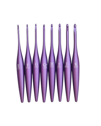 Furls Crochet Hook, Limited Edition Grape Streamline Metal, Ergonomic Handle Crochet Hooks 7" (Matte, E - 3.50MM)
