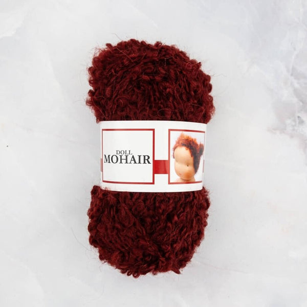 De Witte Engel Mohair Bouclé Yarn, Doll Hair, Waldorf Doll Making Hair (Red Brown)