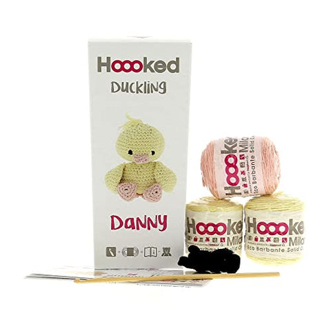Hoooked Duckling Danny Yarn Kit W/Eco Brabante Yarn-Yellow & Peach