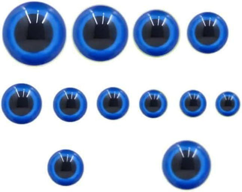 Blue Plastic Safety Eyes with Washers, Safety Eyes for Amigurumi, Crocheted and Knitted Dolls and Animals, Stuffed Animal Eyes