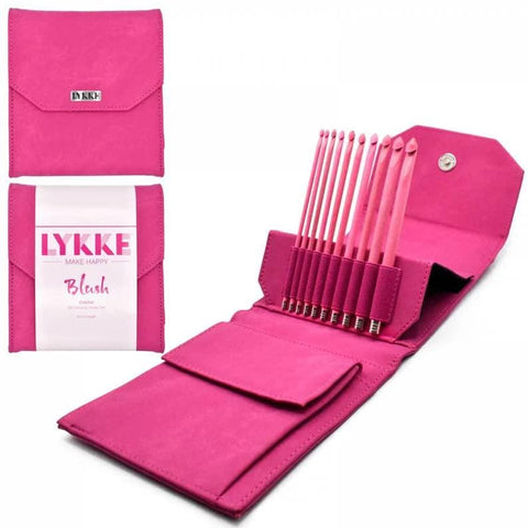 Lykke Blush 6 inch Crochet Hook Set in Fuchsia Fabric Case