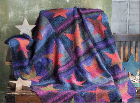 Noro Silk Garden Throw Blanket Knitting Pattern - Star Design (Digital Download)