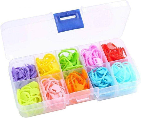 Stitch Markers, 120 Pieces with 10 Colors, for Crocheting, Needle Clip with Storage Box Container