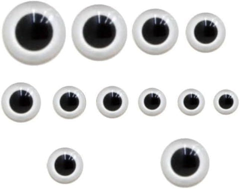 White Plastic Safety Eyes with Washers, Safety Eyes for Amigurumi, Crocheted and Knitted Dolls and Animals, Stuffed Animal Eyes