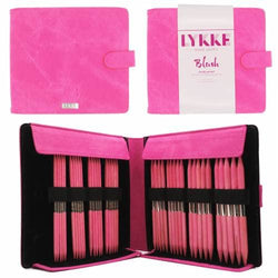 Lykke Blush Double Pointed Needles Gift Set Large US 6-13 Set in Fuchsia Fabric Pouch