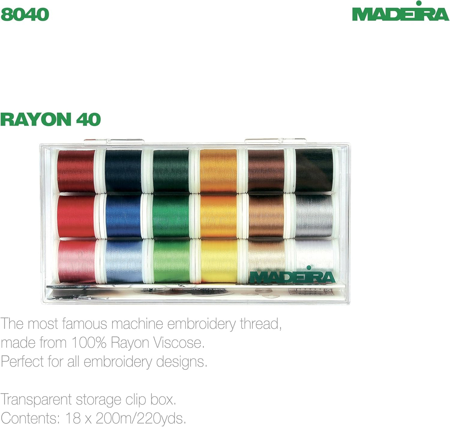 Tacony Corporation Madeira Rayon Thread Sampler 18/Pkg