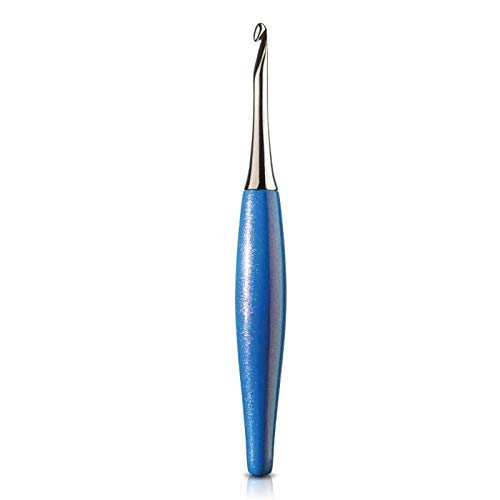 Furls Odyssey Crochet Hook Nickel Plated Tip for Effortless Glide, Blue Ergonomic Handle