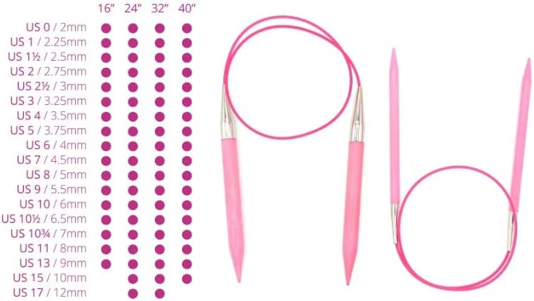 Lykke Circular Knitting Needles, Blush Fixed Circular Needles, Knitting Needles - 32" (80cm) (3.75mm/US5)