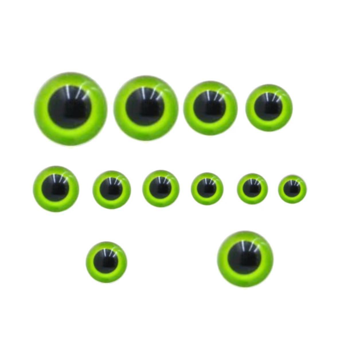 Crafts By KFRod - Green Plastic Safety Eyes with Washers, Safety Eyes for Amigurumi, Crocheted and Knitted Dolls and Animals, Stuffed Animal Eyes