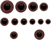 Crafts By KFRod - Brown Plastic Safety Eyes with Washers, Safety Eyes for Amigurumi, Crocheted and Knitted Dolls and Animals, Stuffed Animal Eyes
