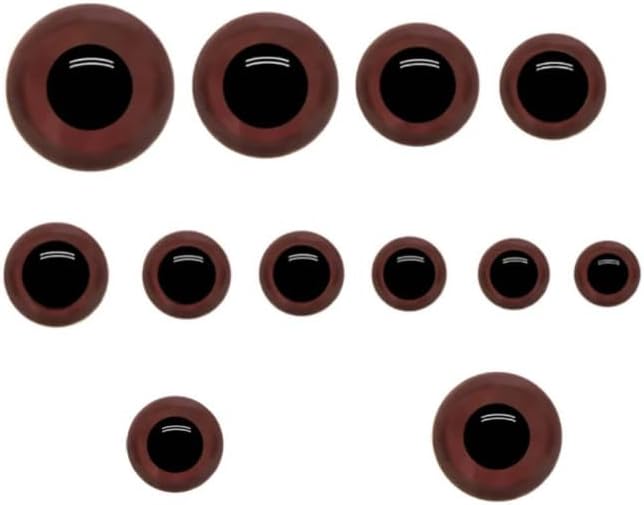 Crafts By KFRod - Brown Plastic Safety Eyes with Washers, Safety Eyes for Amigurumi, Crocheted and Knitted Dolls and Animals, Stuffed Animal Eyes
