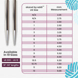 skacel by addi Circular Knitting Needles, 16 Inch (40 cm) Rocket Round Brass Knitting Needle Pair with Nylon Cord, 7 mm (US Size 10.75)