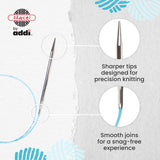 skacel by addi Circular Knitting Needles, 16 Inch (40 cm) Rocket Round Brass Knitting Needle Pair with Nylon Cord, 7 mm (US Size 10.75)