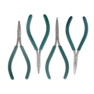 Micro-Fine 4 Piece Plier Set - Chain, Round, Flat, and Bent Nose - 5" in Length