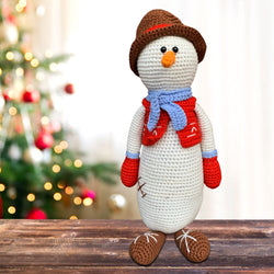 Christmas Snowman Winter Doll | Crocheted Snowman Doll | Stuffed Snowman Plush Toy | Cute Snowman Amigurumi | Christmas Decor | Snowman Gift