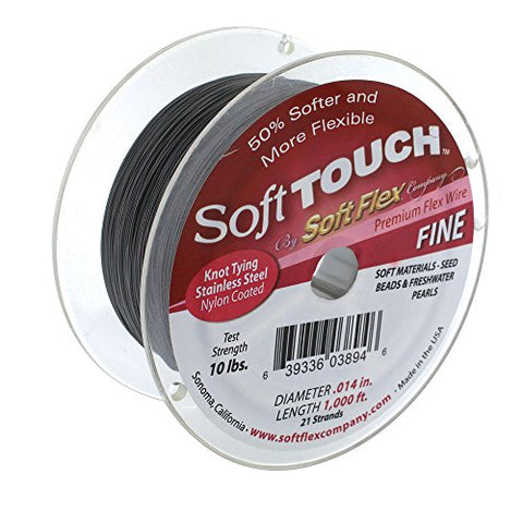 Soft Flex, Soft Touch 21 Strand Fine Beading Wire .014" Thick, 1000 Ft, Silver
