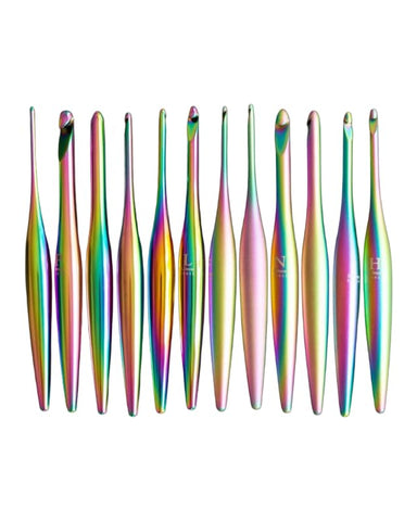 Furls Crochet Hook, Limited Edition Matte Aura Streamline Metal, Ergonomic Handle Crochet Hooks 7" (Matte, F - 3.75MM)