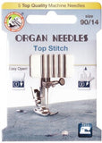 Organ ECO Needles Top Stitch Size 90/14-5 Needles Per Pack