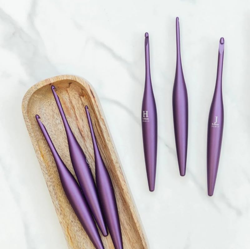 Furls Streamline Metal Crochet Hooks, Purple, Grape, Matte finish