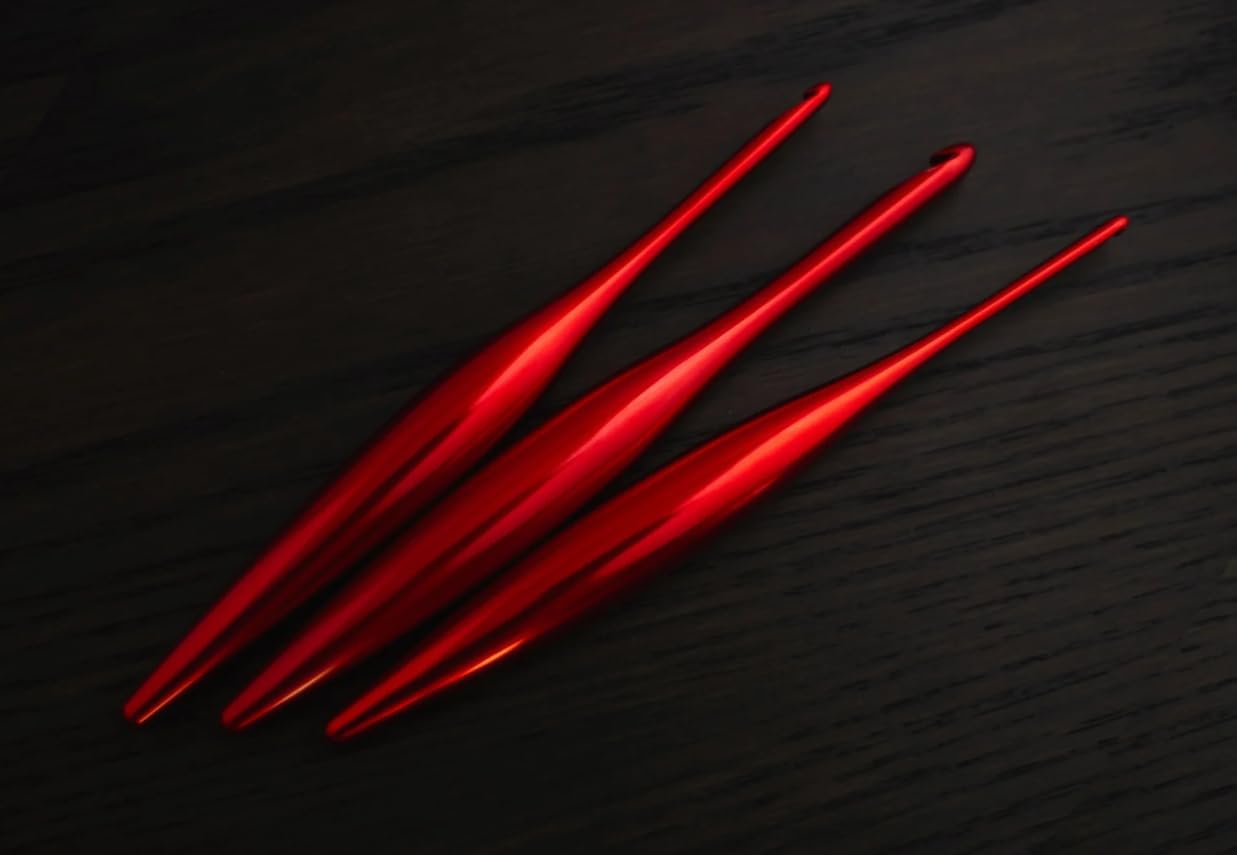 Furls Streamline Metal Red Crochet Hook Polished