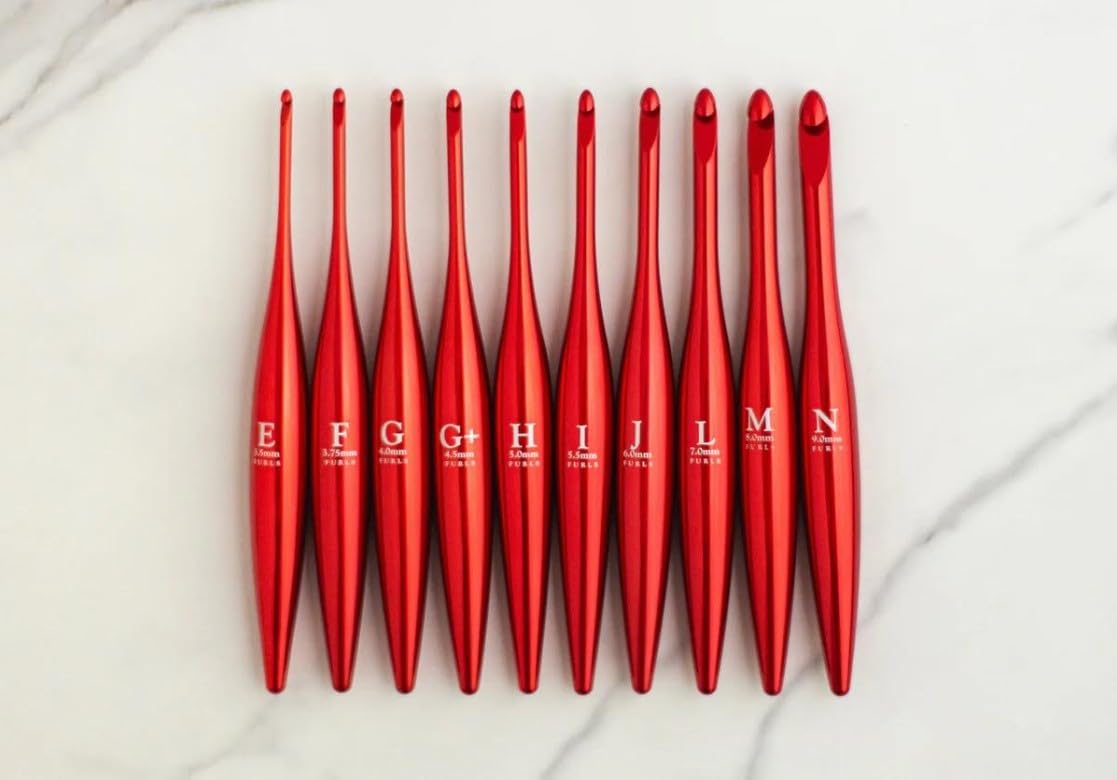 Furls Streamline Metal Red Crochet Hook Polished