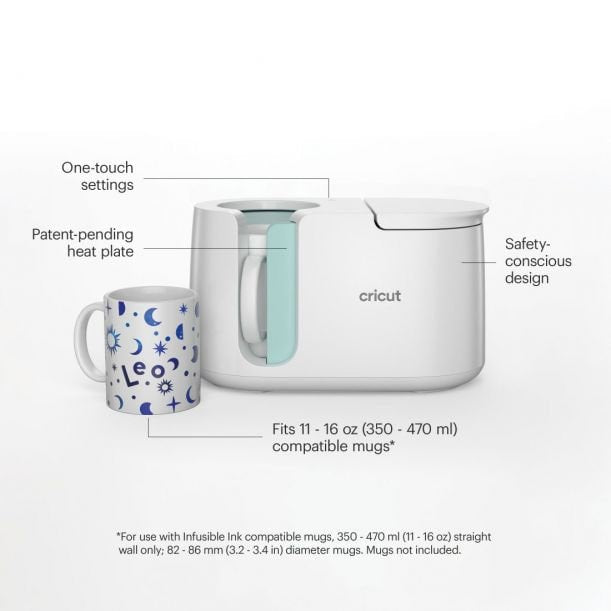 Cricut Mug Press for Personalized Infusible Ink Mugs - Create Custom Dishwasher-Safe Gifts - Professional Quality Easy One-Touch Settings