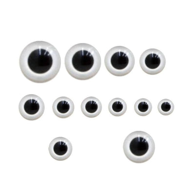 White Plastic Safety Eyes with Washers, Safety Eyes for Amigurumi, Crocheted and Knitted Dolls and Animals, Stuffed Animal Eyes