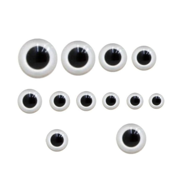 White Plastic Safety Eyes with Washers, Safety Eyes for Amigurumi, Crocheted and Knitted Dolls and Animals, Stuffed Animal Eyes