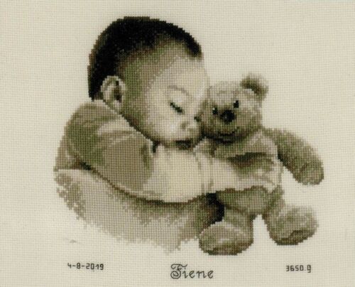 Vervaco Counted cross Stitch Kit " Baby & Teddy " PN-0163566