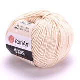 3 Ball (Skein) YarnArt Jeans Yarn, 55% Cotton 45% Polyacrylic, Total 5.28 Oz. Each 1.76 Oz (50g)/160 m (174 yds), Yarn Weight: 2 : Fine-Sport