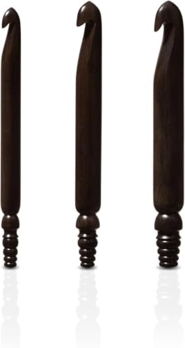 Furls Crochet Hook, Jumbo Ebony Streamline Wood, Ergonomic Handle Crochet Hooks 7" (R - 20mm)