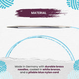 skacel by addi Circular Knitting Needles, 16 Inch (40 cm) Rocket Round Brass Knitting Needle Pair with Nylon Cord, 7 mm (US Size 10.75)