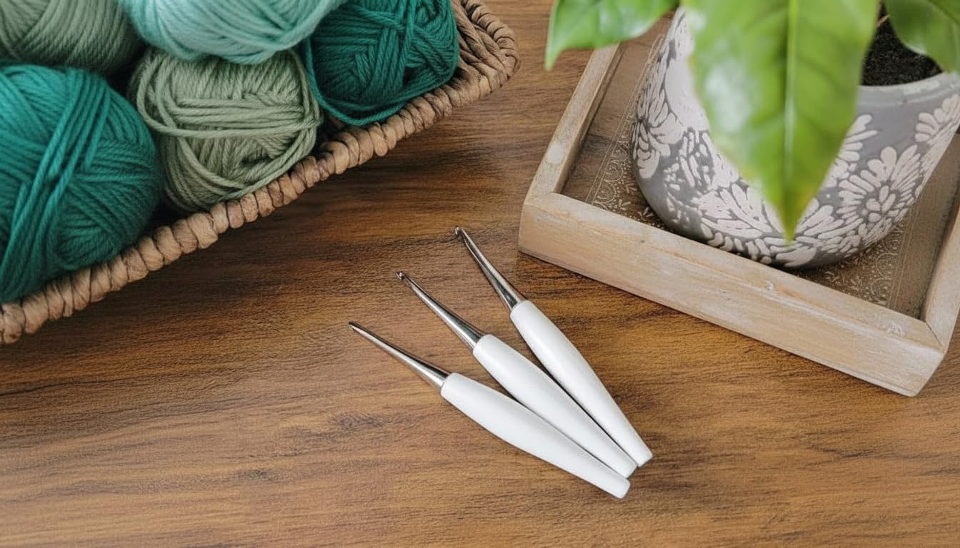 Furls Odyssey Ergonomic Crochet Hook in White Nickel - Comfortable Tear-Drop Design for Pain Relief and Speed - Perfect for Artisans
