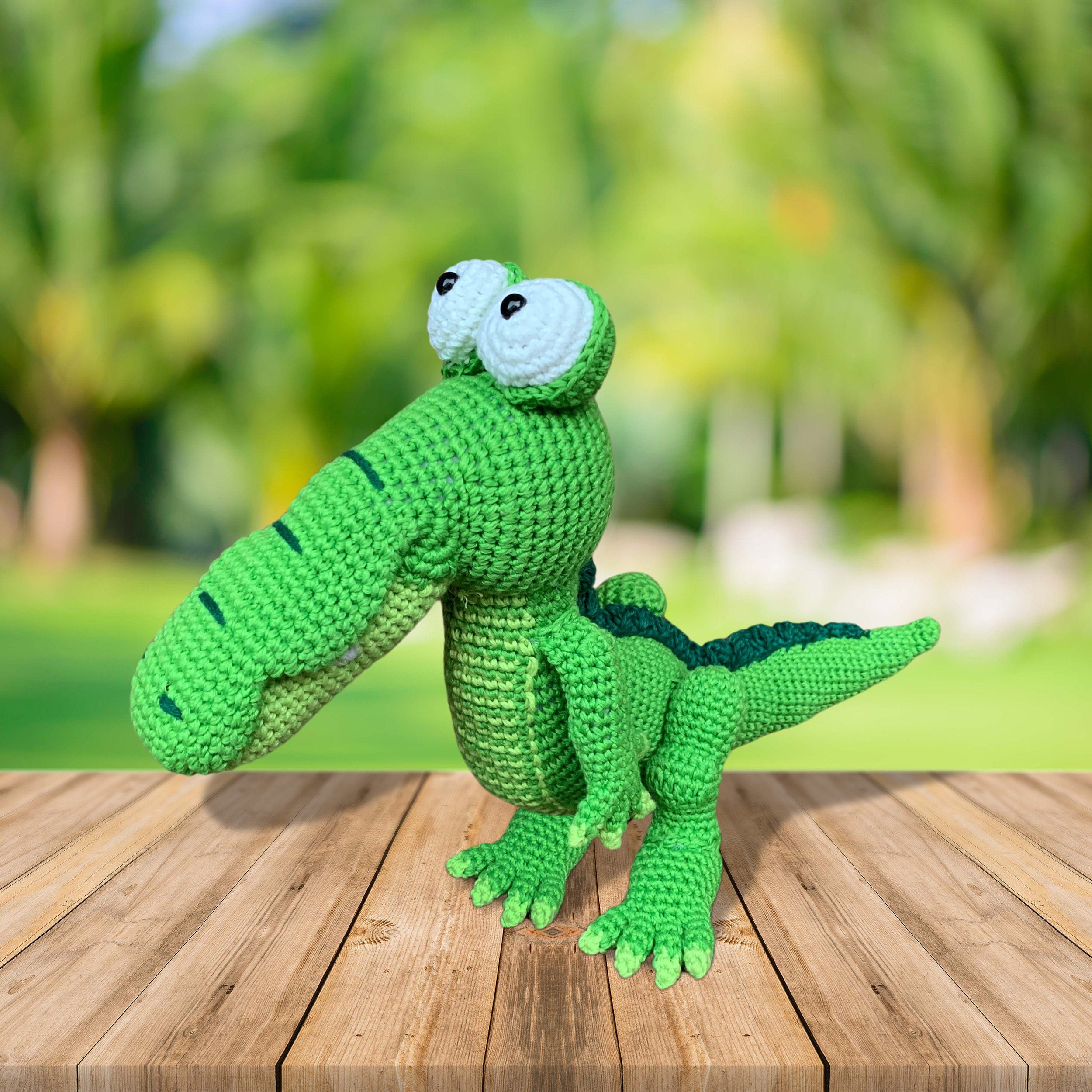 Handmade Crocheted Alligator Plush Toy | Unique Amigurumi Crocodile | Lovely Safe Soft Stuffed Animal for Kids | Quirky Gift for All Ages