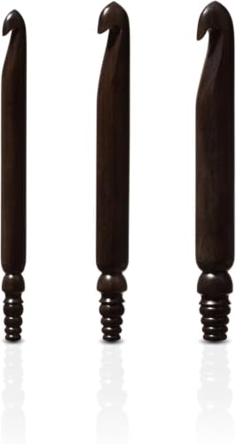 Furls Crochet Hook, Jumbo Ebony Streamline Wood, Ergonomic Handle Crochet Hooks 7" (S - 25mm)