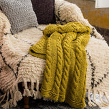 HOOOKED DIY Knitting Kit RibbonXL Cable Throw Spicy Ocre