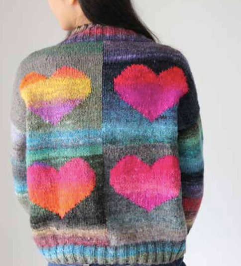 NORO Heart Sweater, Featured in "Kureyon - Heart Pullover" Digital Download, Pattern Only