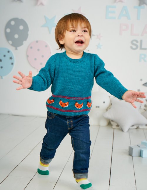 Knitting Boy's Sweater Pattern, Fox Sweater, Digital Download, Pattern Only