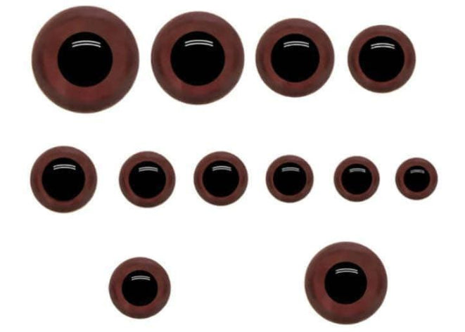 Brown Plastic Safety Eyes with Washers, Safety Eyes for Amigurumi, Crocheted and Knitted Dolls and Animals, Stuffed Animal Eyes
