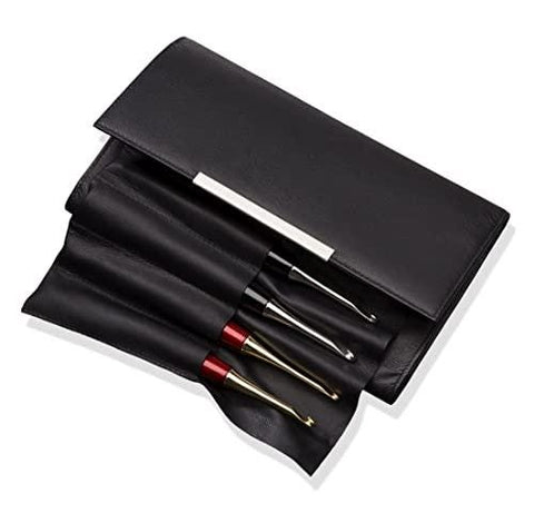 Furls Leather Crochet Clutch: Hook Organizer Travel Bag and Purse