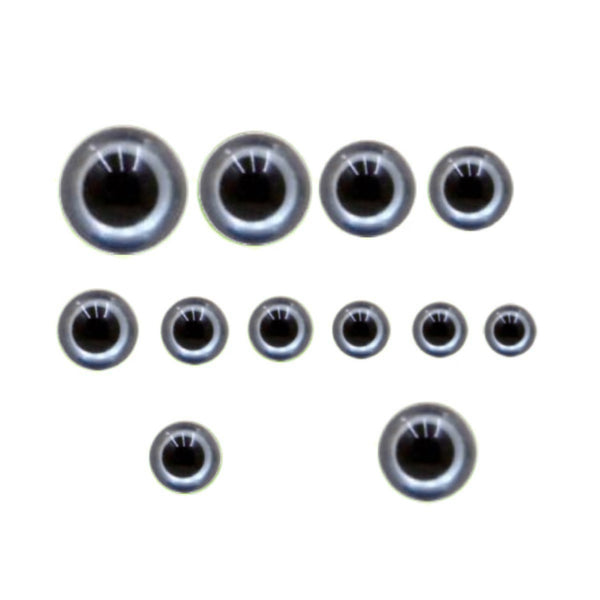 Crafts By KFRod - Gray Safety Eyes with Washers, Safety Eyes for Amigurumi, Crocheted and Knitted Dolls and Animals, Stuffed Animal Eyes