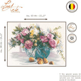 Lanarte Flowers (Linen), NA, 53 x 38cm, COunted Cross Stitch