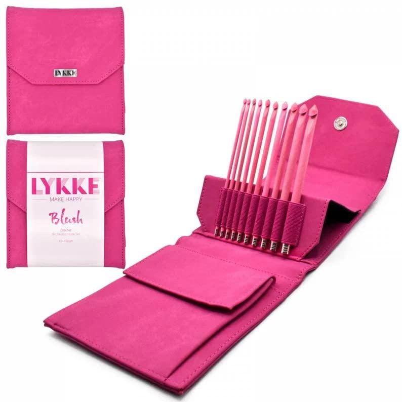 Lykke Blush 6 inch Crochet Hook Set in Fuchsia Fabric Case