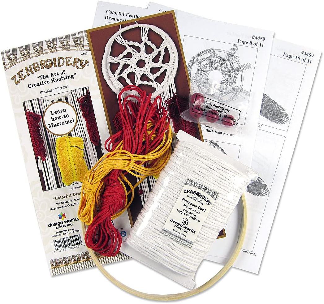 Macrame Wall Kit DIY | The Art of Creative Knotting | Boho Wall Hanging Craft | Made in USA | Beginner Macrame Kit
