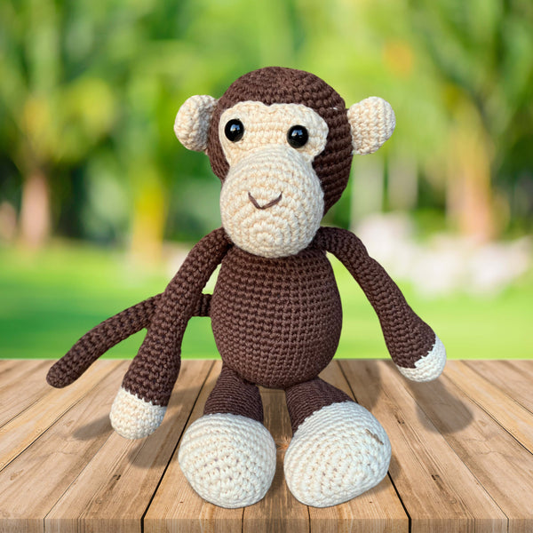  little stuffed monkey, cute plush monkey, cute monkey plush toy, cute monkey soft toy, brown plush monkey, brown stuffed monkey, brown monkey plush, cuddly monkey, monkey figurine, stuffed monkey toy, crochet monkey, mini monkey