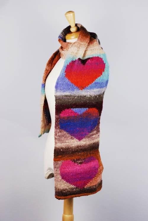NORO Heart Scarf Knitting Kit – Cozy Heart Design (Digital Download)