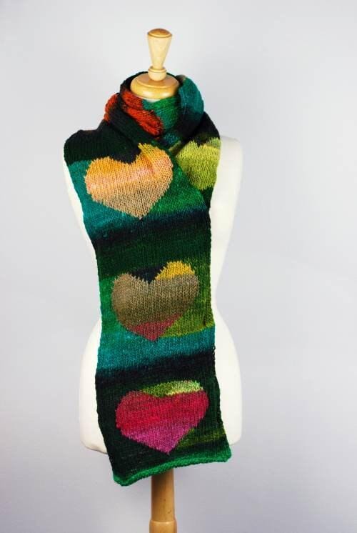 NORO Heart Scarf Knitting Kit – Cozy Heart Design (Digital Download)