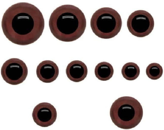 Brown Plastic Safety Eyes with Washers, Safety Eyes for Amigurumi, Crocheted and Knitted Dolls and Animals, Stuffed Animal Eyes