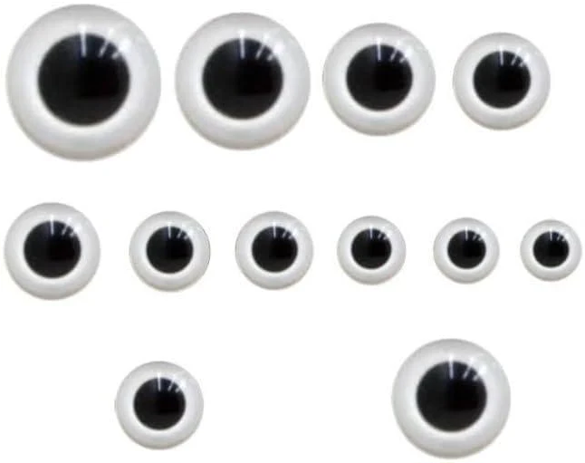 White Plastic Safety Eyes with Washers, Safety Eyes for Amigurumi, Crocheted and Knitted Dolls and Animals, Stuffed Animal Eyes
