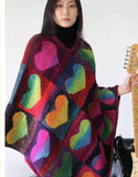 Noro Heart Poncho Knitting Kit - Stylish Cozy Wrap (Digital Download Pattern)